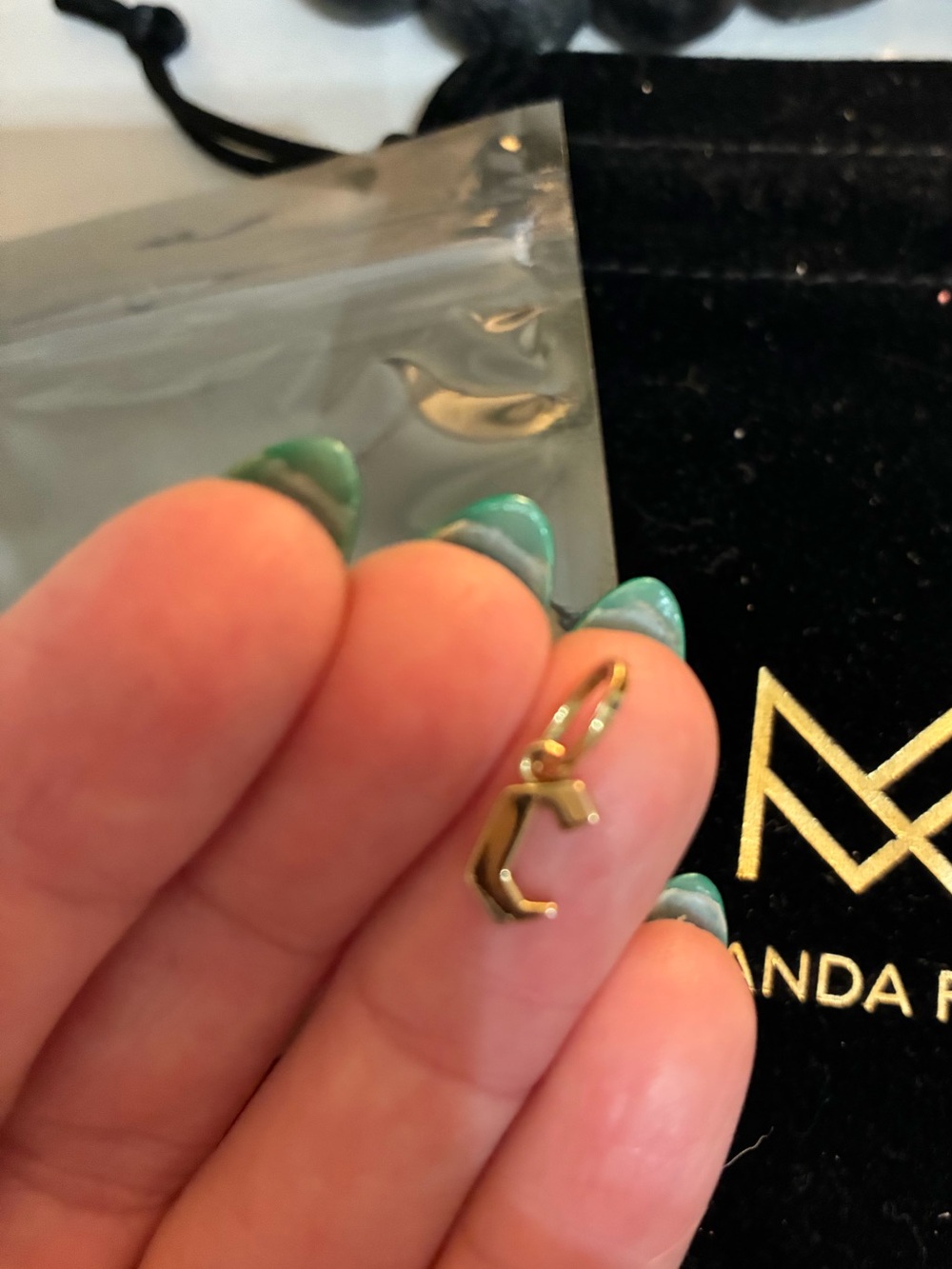 MF Petite Gothic Letter Charm